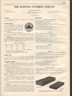 Hastings Pavement Company 1931 Vintage Catalog Asphalt Blocks Tiles