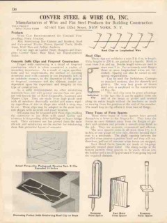 Conver Steel Wire Company 1931 Vintage Catalog Concrete Soffit Clips