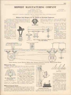 Midwest Mfg Company 1931 Vintage Catalog Concrete Overhead Equipment