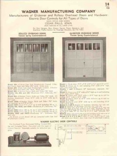 Wagner Mfg Company 1941 Vintage Catalog Doors Glideover Overhead Wagner Mfg Company 1941 Vintage Catalog Doors Glideover Overhead