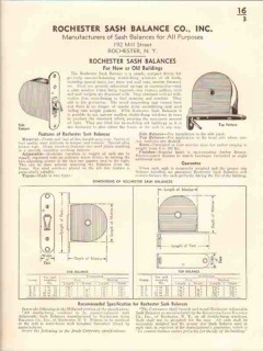 Rochester Sash Balance Company 1941 Vintage Catalog Window Hardware Rochester Sash Balance Company 1941 Vintage Catalog Window Hardware