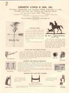 Kenneth Lynch Son Inc 1938 Vintage Catalog Metalsmith Weather Vanes Kenneth Lynch Son Inc 1938 Vintage Catalog Metalsmith Weather Vanes