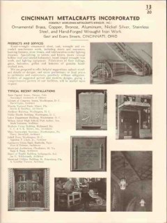 Cincinnati Metalcrafts Inc 1941 Vintage Catalog Metal Ornamental Work Cincinnati Metalcrafts Inc 1941 Vintage Catalog Metal Ornamental Work
