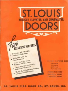 St Louis Fire Door Company 1941 Vintage Catalog Elevator Dumbwaiter St Louis Fire Door Company 1941 Vintage Catalog Elevator Dumbwaiter