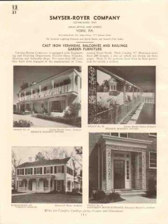 Smyser-Royer Company 1941 Vintage Catalog Cast Iron Verandas Railings Smyser-Royer Company 1941 Vintage Catalog Cast Iron Verandas Railings