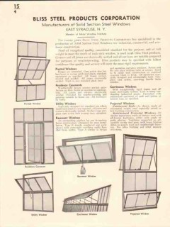 Bliss Steel Products Corp 1941 Vintage Catalog Windows Solid Section