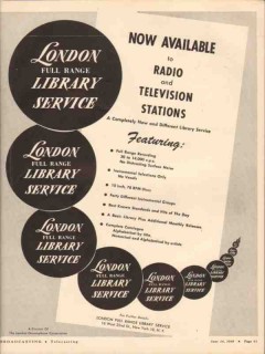 london gramophone corp 1948 full range library service vintage ad