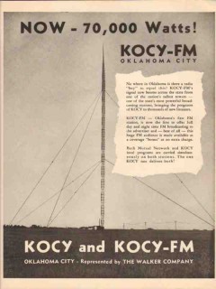 kocy kocy-fm 1948 oklahoma city ok 70000 watt radio station vintage ad kocy kocy-fm 1948 oklahoma city ok 70000 watt radio station vintage ad