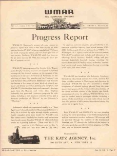 wmar-tv 1948 baltimore md sunpapers station progress report vintage ad wmar-tv 1948 baltimore md sunpapers station progress report vintage ad