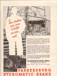 Parkersburg Rig Reel Company 1936 Vintage Ad Oil Well Hydromatic Brake Parkersburg Rig Reel Company 1936 Vintage Ad Oil Well Hydromatic Brake
