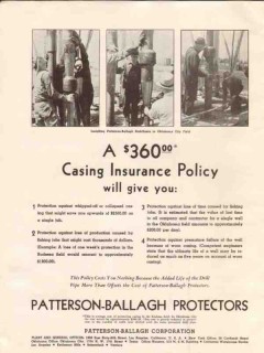 Patterson-Ballagh Corp 1936 Vintage Ad Oil Casing Insurance Protectors