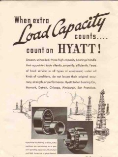 Hyatt Roller Bearing Company 1936 Vintage Ad Oil Field Load Capacity