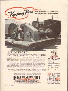 Bridgeport Machine Company 1936 Vintage Ad Portable Rotary Power Units Bridgeport Machine Company 1936 Vintage Ad Portable Rotary Power Units