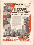 Kobe Inc 1936 Vintage Ad Modern Oil Field Well Operating Conditions Kobe Inc 1936 Vintage Ad Modern Oil Field Well Operating Conditions