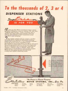 erie meter systems inc 1956 remote control pumping gasoline vintage ad