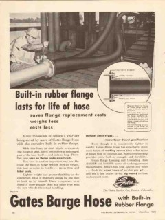 Gates Rubber Company 1956 Vintage Ad Oil Hose Built-In Flange Lasts Gates Rubber Company 1956 Vintage Ad Oil Hose Built-In Flange Lasts