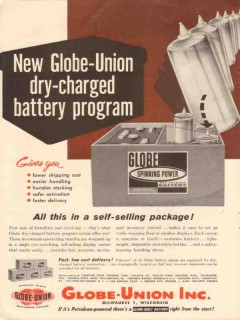 globe-union inc 1956 dry-charged battery program self sell vintage ad globe-union inc 1956 dry-charged battery program self sell vintage ad