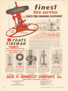 jack p hennessy company 1956 finest coats tire changing vintage ad jack p hennessy company 1956 finest coats tire changing vintage ad