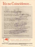 Socony Mobil Oil Company 1956 Vintage Ad Mobiloil Coincidence First Socony Mobil Oil Company 1956 Vintage Ad Mobiloil Coincidence First