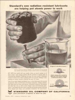 Standard Oil Company 1956 Vintage Ad Lubricants Radiation-Resistant Standard Oil Company 1956 Vintage Ad Lubricants Radiation-Resistant