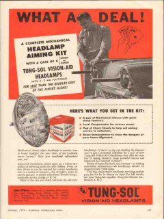 tung-sol electric inc 1956 mechanical headlamp aiming kit vintage ad tung-sol electric inc 1956 mechanical headlamp aiming kit vintage ad
