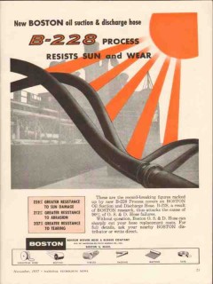 Boston Woven Hose Rubber Company 1957 Vintage Ad Oil Suction Discharge Boston Woven Hose Rubber Company 1957 Vintage Ad Oil Suction Discharge