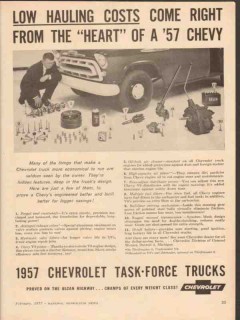 chevrolet 1957 low hauling costs heart chevy truck vintage ad