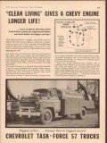 chevrolet 1957 clean living longer engine life chevy trucks vintage ad