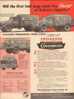 columbian steel tank company 1957 troch fuels oil trucks vintage ad