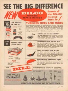 dill mfg company 1957 non-heat patch repair tires tubes vintage ad