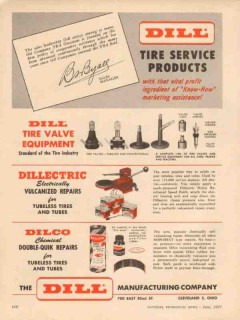 dill mfg company 1957 tire service products valve equipment vintage ad dill mfg company 1957 tire service products valve equipment vintage ad