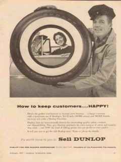 dunlop tire rubber corp 1957 keep customers happy franchise vintage ad dunlop tire rubber corp 1957 keep customers happy franchise vintage ad