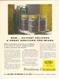 du pont 1957 fuel oil additive prevents sludge gel-clogging vintage ad