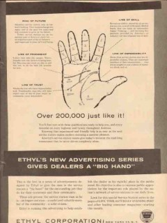 ethyl corporation 1957 advertising dealer big hand gasoline vintage ad ethyl corporation 1957 advertising dealer big hand gasoline vintage ad