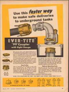 ever-tite coupling company 1957 faster safe deliveries tank vintage ad ever-tite coupling company 1957 faster safe deliveries tank vintage ad