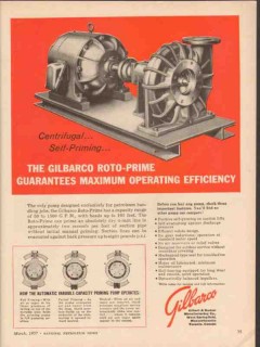 gilbert barker mfg company 1957 roto self-priming pumps vintage ad gilbert barker mfg company 1957 roto self-priming pumps vintage ad