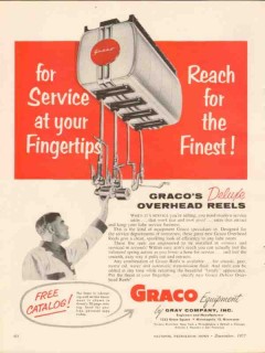 gray company 1956 service fingertips deluxe overhead reels vintage ad gray company 1956 service fingertips deluxe overhead reels vintage ad