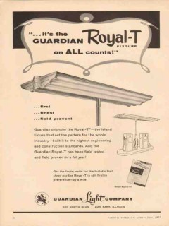 guardian light company 1957 royal-t service station fixture vintage ad guardian light company 1957 royal-t service station fixture vintage ad
