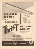 guardian light company 1957 thrif-t island lighting station vintage ad