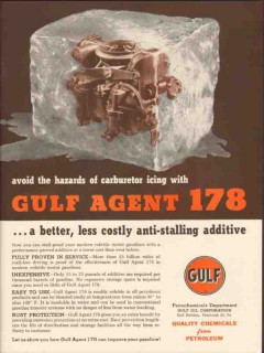 gulf oil corp 1957 avoid hazards carburetor icing additive vintage ad gulf oil corp 1957 avoid hazards carburetor icing additive vintage ad