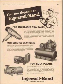 ingersoll-rand 1957 increased tba sales service stations vintage ad ingersoll-rand 1957 increased tba sales service stations vintage ad