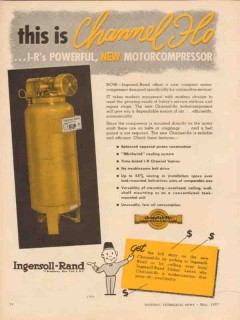 ingersoll-rand 1957 channel-flo powerful motorcompressor vintage ad ingersoll-rand 1957 channel-flo powerful motorcompressor vintage ad