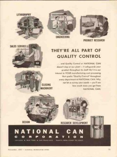 national can corp 1957 quality control safeguard product vintage ad national can corp 1957 quality control safeguard product vintage ad
