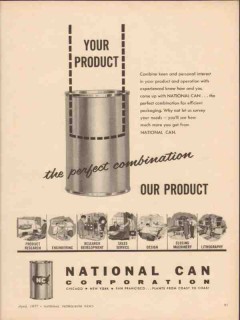 national can corp 1957 perfect combination product package vintage ad national can corp 1957 perfect combination product package vintage ad