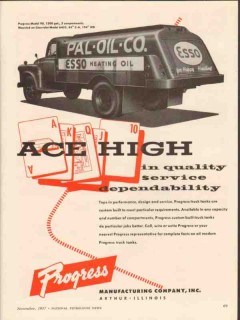 progress mfg company 1957 pal oil co ace high tank truck vintage ad progress mfg company 1957 pal oil co ace high tank truck vintage ad