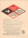 Oronite Chemical Company 1957 Vintage Ad Gelling Agent Superior Grease
