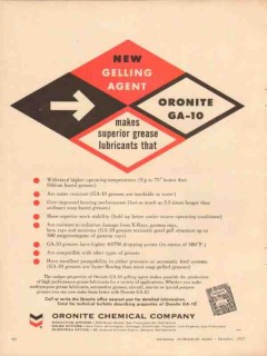 Oronite Chemical Company 1957 Vintage Ad Gelling Agent Superior Grease Oronite Chemical Company 1957 Vintage Ad Gelling Agent Superior Grease