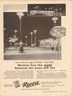 revere electric mfg company 1957 chicago auto-world lights vintage ad