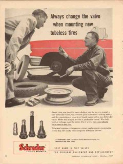 scovill mfg company 1956 a schrader valve tubeless tires vintage ad scovill mfg company 1956 a schrader valve tubeless tires vintage ad