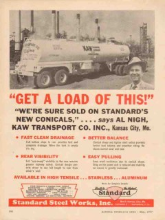 Standard Steel Works 1957 Vintage Ad Oil Al Nigh Kaw Transport Company